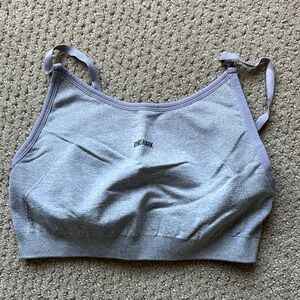 Gymshark Gray Seamless Sports Bra with Wide Straps